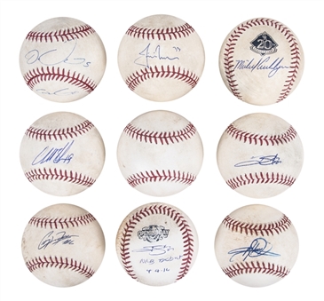 Lot of (9) Colorado Rockies Game Used & Signed OML Baseball Collection Including Trevor Story MLB Debut Ball (MLB Authenticated & JSA Auction LOA)